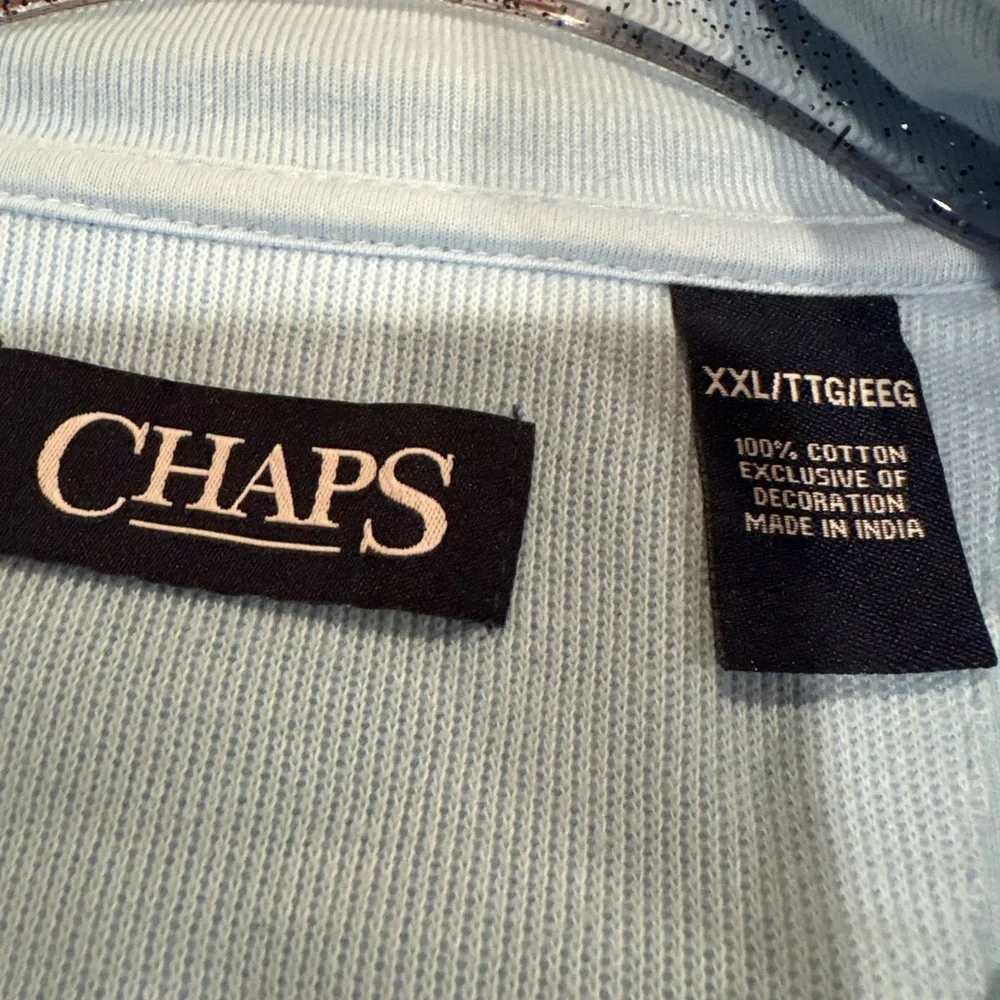 Chaps Sky Blue Half-Zip Sweater Mens XXL